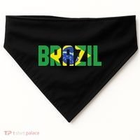 Brazil Flag Lettering Bold Graphic Apparel USA-Made Doggie Bandana thumb 0