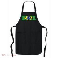 Brazil Flag Lettering Bold Graphic Apparel Apron thumb 0