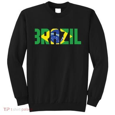 Brazil Flag Lettering Bold Graphic Apparel Sweatshirt