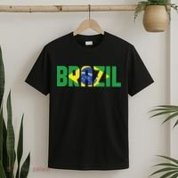 Brazil Flag Lettering Bold Graphic Apparel T-Shirt thumb 2