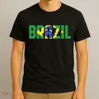 Brazil Flag Lettering Bold Graphic Apparel T-Shirt thumb 3