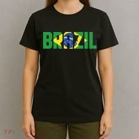 Brazil Flag Lettering Bold Graphic Apparel T-Shirt thumb 4