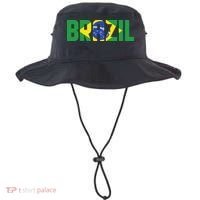 Brazil Flag Lettering Bold Graphic Apparel Bucket Hat thumb 0