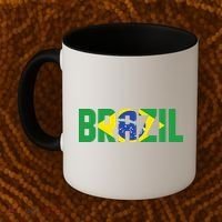 Brazil Flag Lettering Bold Graphic Apparel Coffee Mug thumb 2