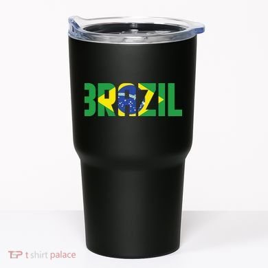 Brazil Flag Lettering Bold Graphic Apparel Tumbler