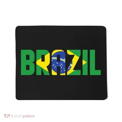 Brazil Flag Lettering Bold Graphic Apparel Mousepad