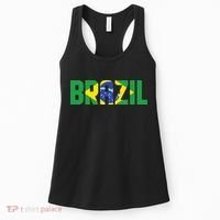 Brazil Flag Lettering Bold Graphic Apparel Women's Tank Top thumb 0