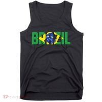 Brazil Flag Lettering Bold Graphic Apparel Tank Top thumb 0