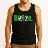 Brazil Flag Lettering Bold Graphic Apparel Tank Top thumb 3