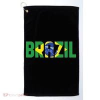 Brazil Flag Lettering Bold Graphic Apparel Golf Towel thumb 0