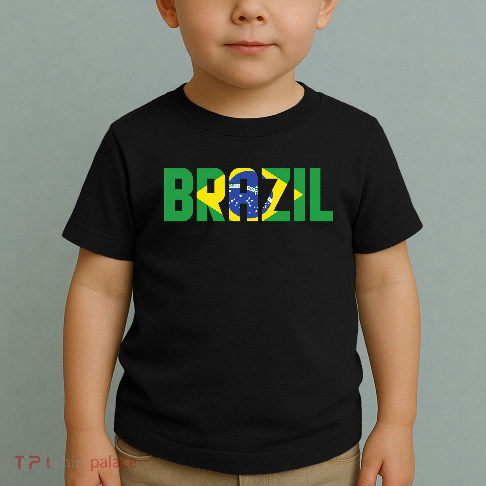 Brazil Flag Lettering Bold Graphic Apparel Toddler T-Shirt