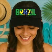 Brazil Flag Lettering Bold Graphic Apparel Visor thumb 2