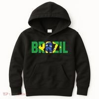 Brazil Flag Lettering Bold Graphic Apparel Kids Hoodie thumb 0