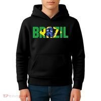 Brazil Flag Lettering Bold Graphic Apparel Kids Hoodie thumb 4