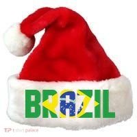 Brazil Flag Lettering Bold Graphic Apparel Santa Hat thumb 0