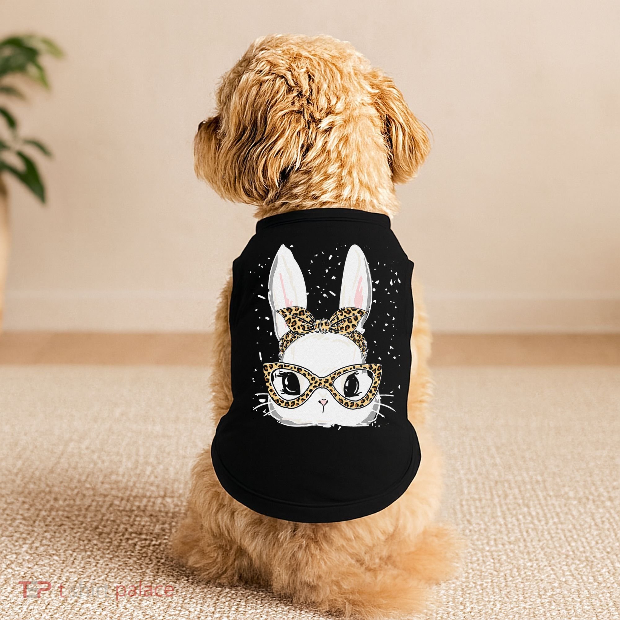 Bunny Face Leopard Glasses Headband Happy Easter Day Women's Doggie Tank