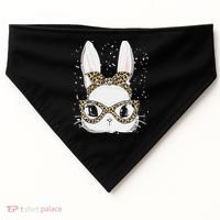 Bunny Face Leopard Glasses Headband Happy Easter Day Women's USA-Made Doggie Bandana thumb 0