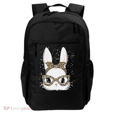 Bunny Face Leopard Glasses Headband Happy Easter Day Women's Backpack