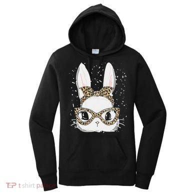 Bunny Face Leopard Glasses Headband Happy Easter Day Women's Women's Hoodie
