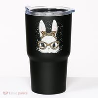 Bunny Face Leopard Glasses Headband Happy Easter Day Women's Tumbler thumb 0