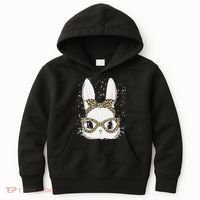 Bunny Face Leopard Glasses Headband Happy Easter Day Women's Kids Hoodie thumb 0