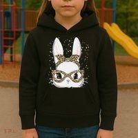 Bunny Face Leopard Glasses Headband Happy Easter Day Women's Kids Hoodie thumb 3