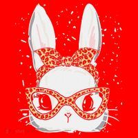 Bunny Face Leopard Glasses Headband Happy Easter Day Women's Santa Hat thumb 1