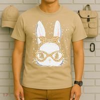 Bunny Face Leopard Glasses Headband Happy Easter Day Women's T-Shirt thumb 6