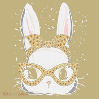Bunny Face Leopard Glasses Headband Happy Easter Day Women's Mousepad thumb 1