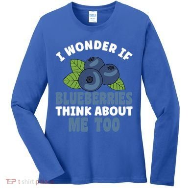 Blueberries Fruit Lover Blueberry Themed Party Gift Women's Long Sleeve Shirt