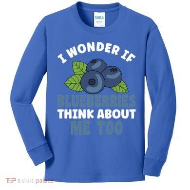 Blueberries Fruit Lover Blueberry Themed Party Gift Kids Long Sleeve Shirt