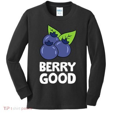 Blueberry Fruit Love Blueberries Berry Good Kids Long Sleeve Shirt