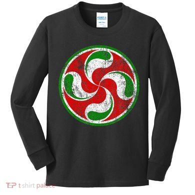 Basque Flag Lauburu Gift Pais Vasco Basque Country Kids Long Sleeve Shirt