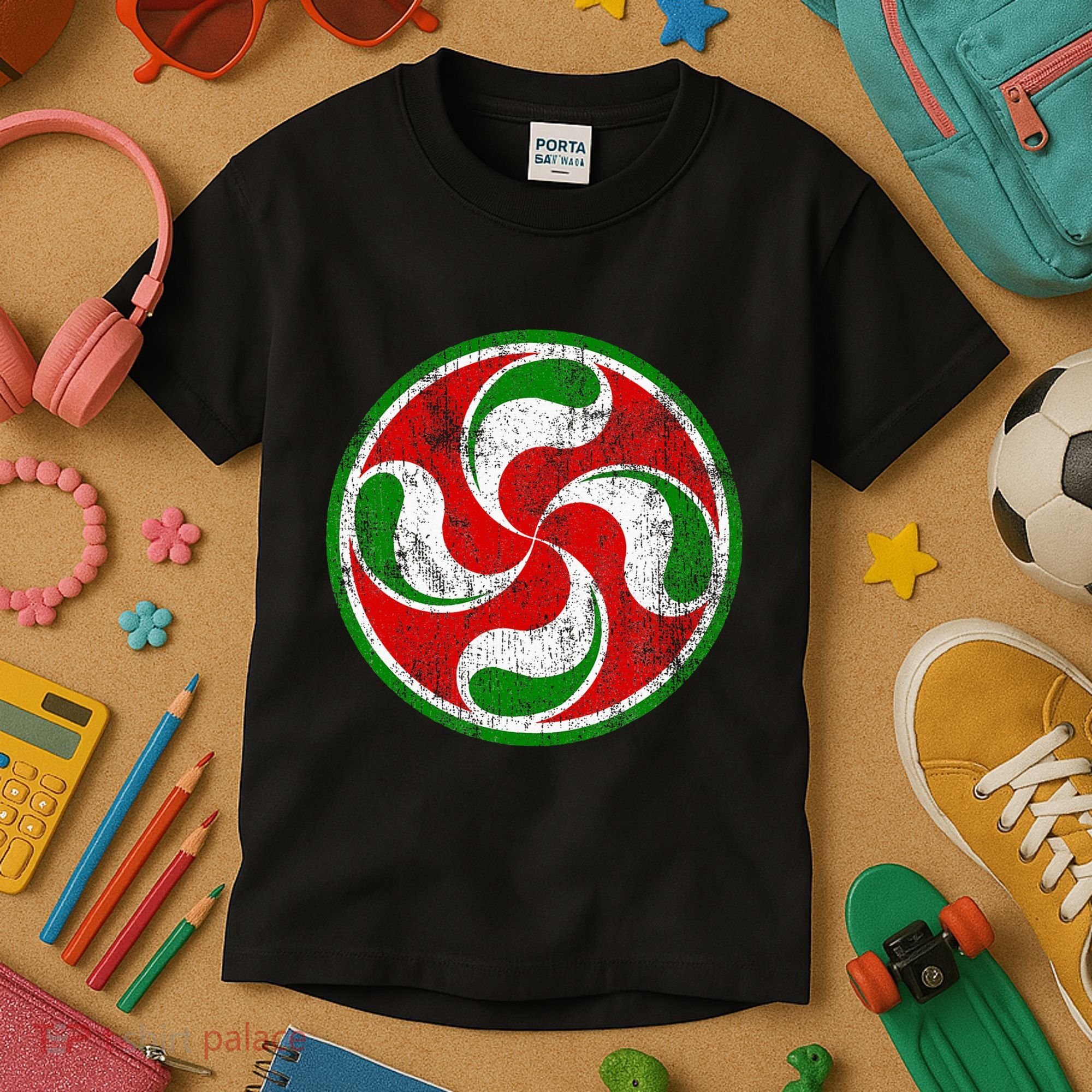 Basque Flag Lauburu Gift Pais Vasco Basque Country Kids T-Shirt