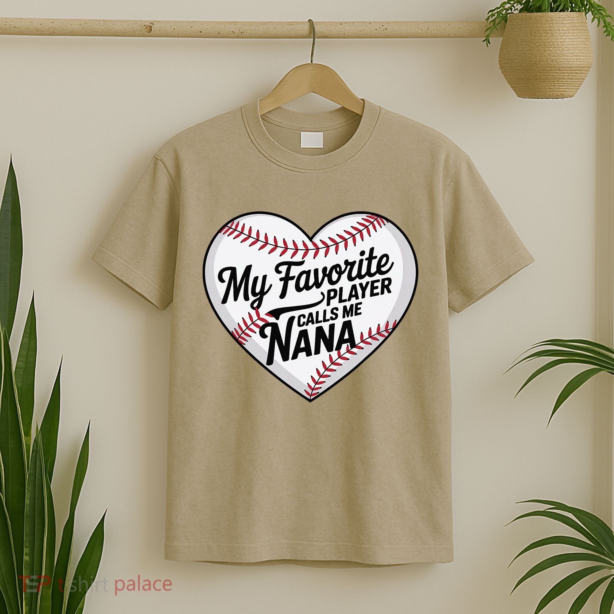 Baseball Fans Lovers Heart My Favorite Player Calls Me Nana T-Shirt