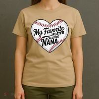 Baseball Fans Lovers Heart My Favorite Player Calls Me Nana T-Shirt thumb 4