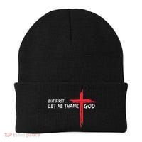 But First Let Me Thank God Inspirational Beanie thumb 0