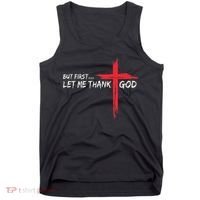 But First Let Me Thank God Inspirational Tank Top thumb 0