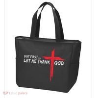 But First Let Me Thank God Inspirational Tote Bag thumb 3