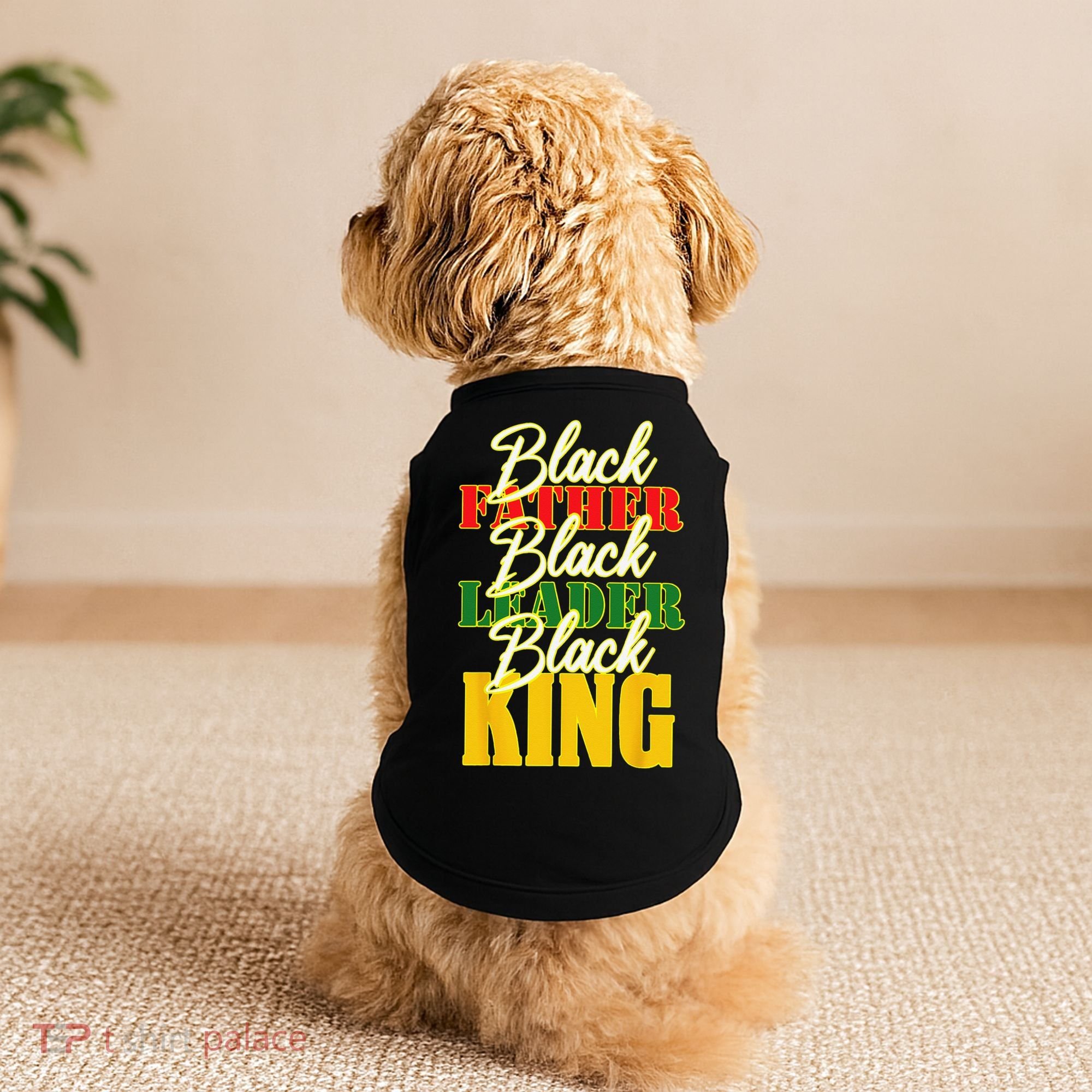 Black Father Leader Juneteenth King Melanin Father's Day Doggie Tank