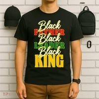 Black Father Leader Juneteenth King Melanin Father's Day T-Shirt thumb 6
