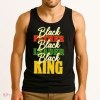 Black Father Leader Juneteenth King Melanin Father's Day Tank Top thumb 3