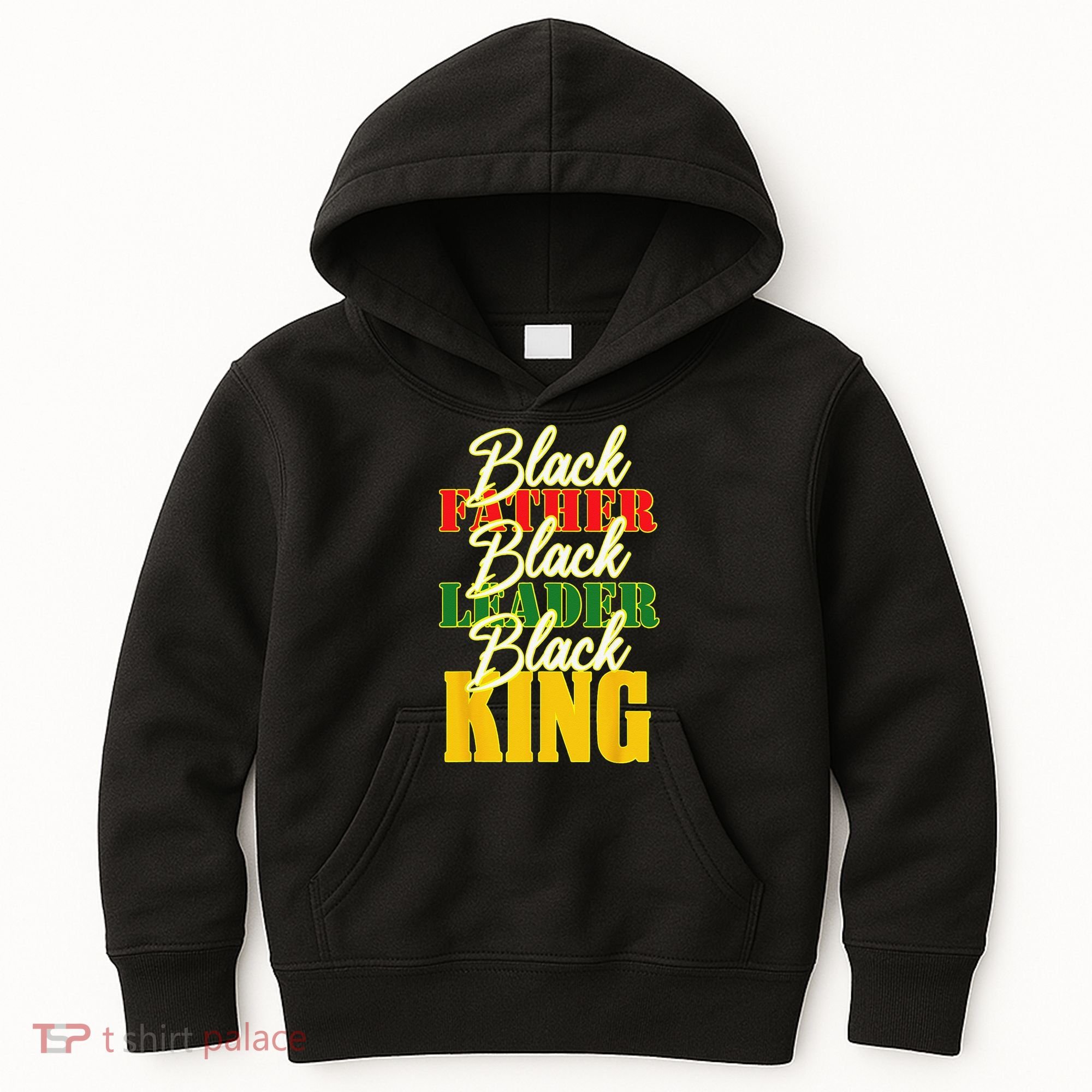 Black Father Leader Juneteenth King Melanin Father's Day Kids Hoodie