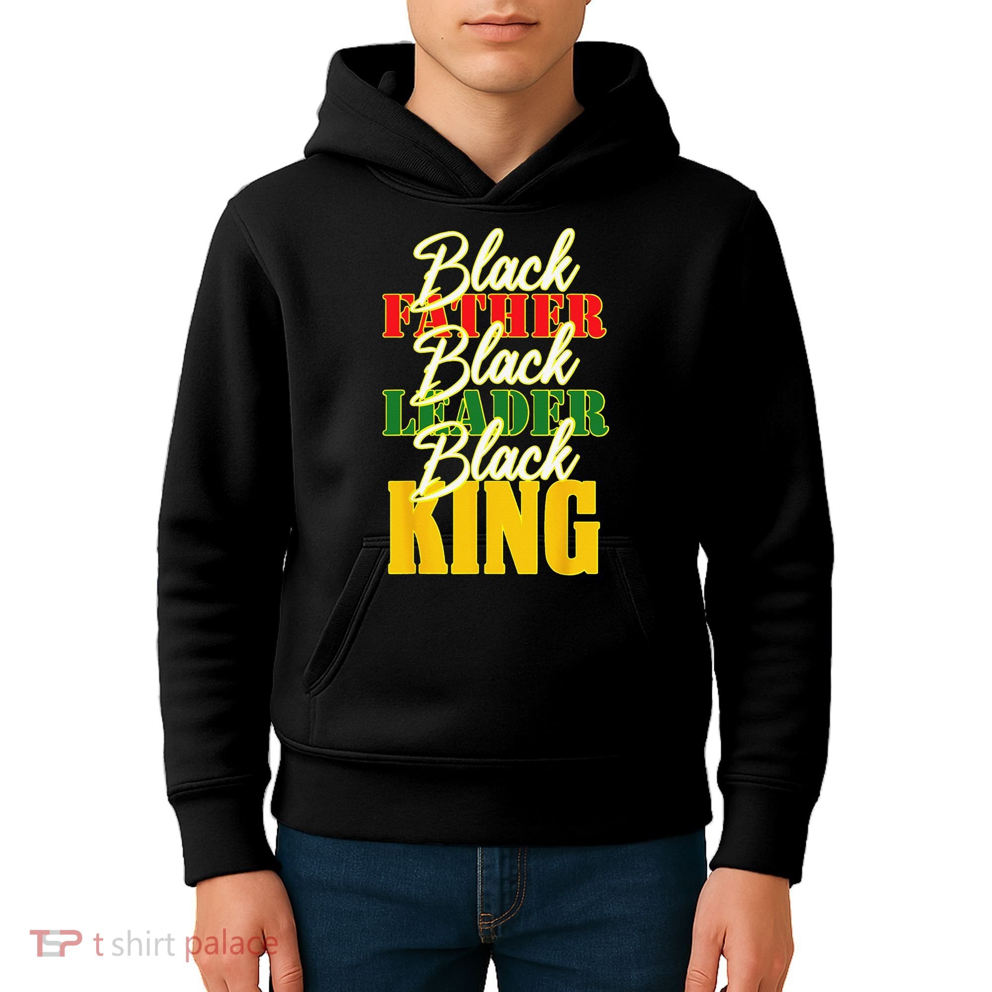 Black Father Leader Juneteenth King Melanin Father's Day Kids Hoodie