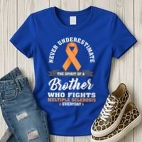 Brother Fights Multiple Sclerosis Ms Warrior Gift Women's T-Shirt thumb 3