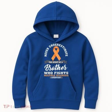 Brother Fights Multiple Sclerosis Ms Warrior Gift Kids Hoodie