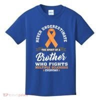 Brother Fights Multiple Sclerosis Ms Warrior Gift Kids T-Shirt thumb 0
