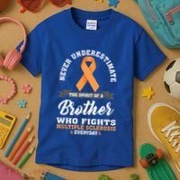 Brother Fights Multiple Sclerosis Ms Warrior Gift Kids T-Shirt thumb 3