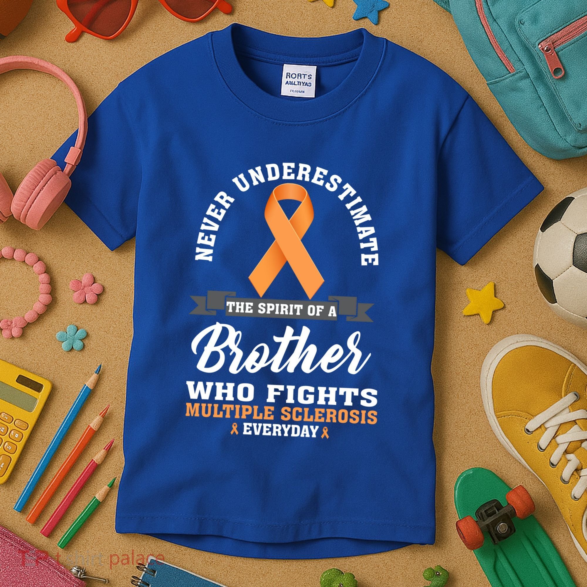 Brother Fights Multiple Sclerosis Ms Warrior Gift Kids T-Shirt