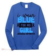 Blue For My Juvenile Arthritis Awareness Mom Dad Sister Gift Long Sleeve Shirt thumb 0